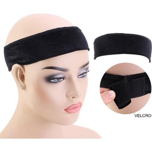 New fashion Wholesale Hand Made non-slip Wig Grip Flexible Elastic Velvet Scarf Comfort Head Band Adjustable Fastern Wig