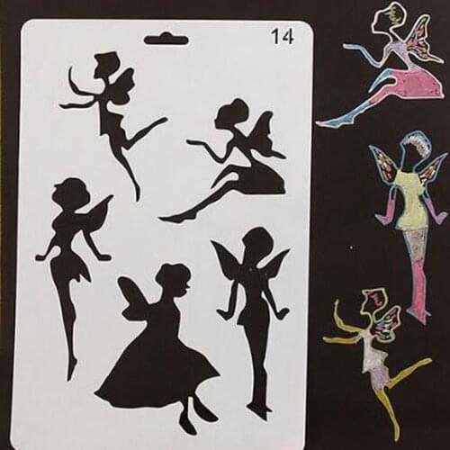 DIY Craft Fairy Layering Plastic Stencils Painting Template For Walls Scrapbooking Album Decor Embossing Office School Supplies