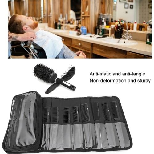 10pcs Professional Hairdressing Flat Rolling Hair Comb Hair Brush Set Antistatic Comb Set With Comb Bag Hairdresser Cut Comb