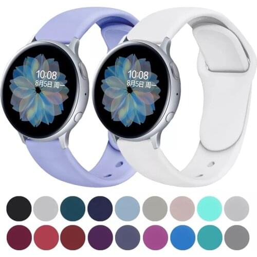 20mm/22mm watch strap For Samsung Galaxy watch 3 46mm/45mm/42mm Gear S3/Active 2 Silicone bracelet Huawei watch GT 2/2e/pro band