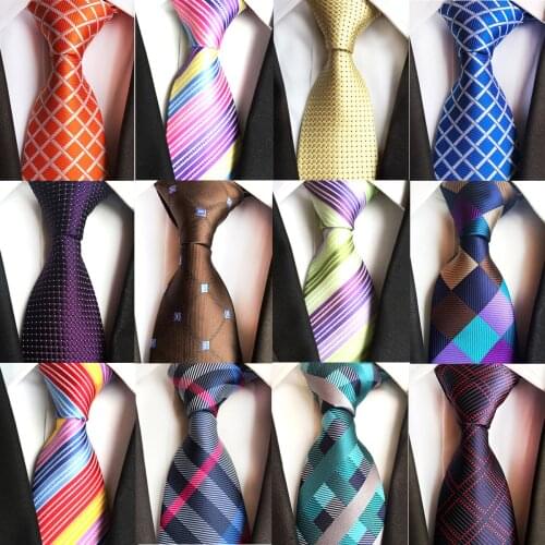 Ricnais 8CM Plaid Striped Ties For Men Business Party Wedding Accessories Cravate Homme Gifts For Men Necktie For School Men Tie