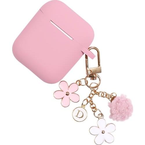 Lovely Keyring Silicone Case For Apple Airpods 1/2 Cover Protective Earphone Case Headphones Cases For Airpods 2/1 Cover