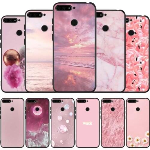Pink black Silicone Phone Case For honor 30 20 Pro 8 8X 9 10 20 Lite Mate 10 20 30 Lite Pro cover
