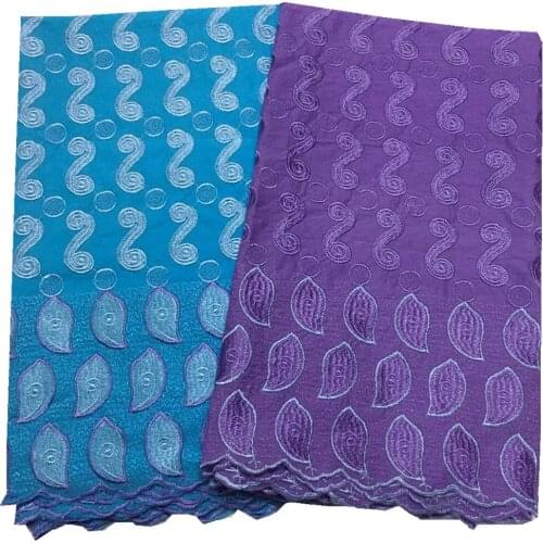 SJ Lace 2.5+2.5yards Cotton Lace African Lace Fabric High Quality Dry Cotton Embroidery Swiss Voile Lace In Switzerland lc3-20
