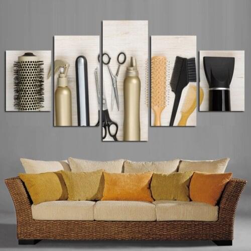 Modern realistic hairstyle tool picture print on canvas painting effect bedroom living room decoration art wall unframed FA20