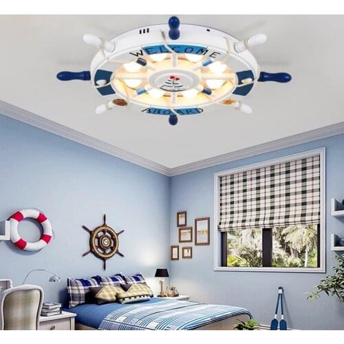 Mediterranean Rudder Ceiling Light Led Children Room Lamp Modern Hanging Ceiling Lights Surprise Gift Princess Lights Pink Lamps