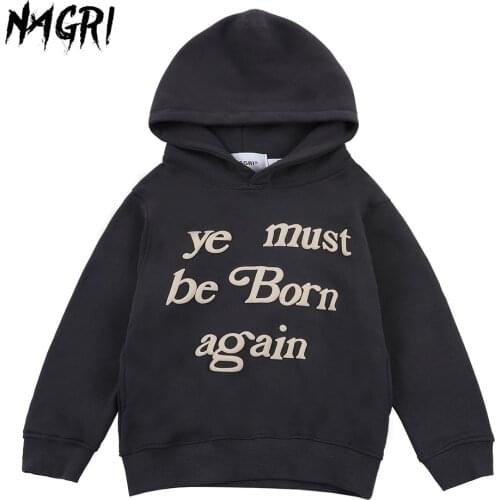 Sweatshirts for Boys Girls 3-8 Years Childrens Hoodie ye Must be Born again Letter Print Kanye Hoodies Pullovers Kids Clothes