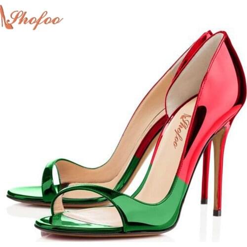 Women Luxury Pumps Peep Toe High Heels 2021 Woman Sandals Superstar Shoes Top Quality Fetish High Heels Large Size 4-16 Shofoo