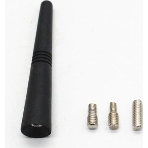 Universal Car Wash Proof Short Rubber Antenna Mast Powerful Internal Coil 3 Adapters M4 M5 M6