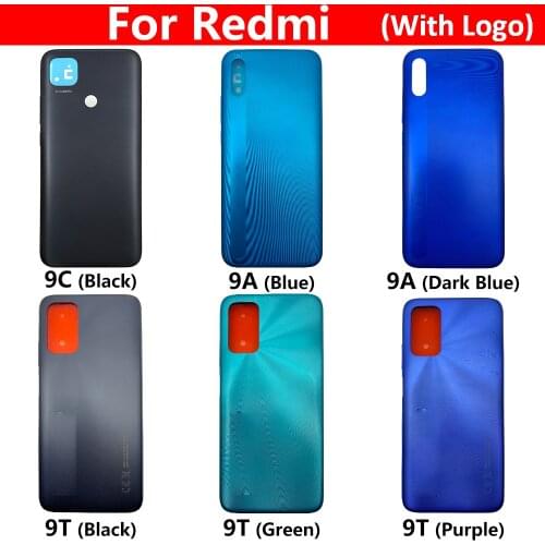 10pcs/lot,For Xiaomi Redmi 9C Back Door Case Battery Rear Housing Back Cover With Side Key