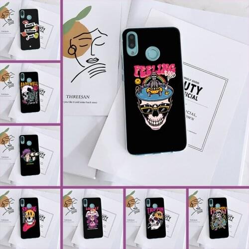 Back Cover For Huawei Nova Smart Lite 2017 Soft Silicone Skull Skeleton Phone Case For Huawei Nova 5 4 4E 3 3I 3E 2i 2 Lite Plus