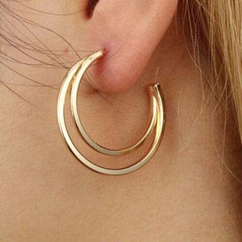 Hollow Moon Stud Earrings for Women Steampunk Fashion Jewelry Brincos boucle d'oreille pendientes mujer Unusual Earrings