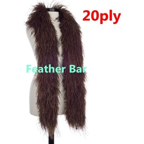 10meters/lot Brown colors Ostrich Feather Plumes Fringe trim 3ply 26ply Feather Boa Stripe for Party Clothing Accessories Craft