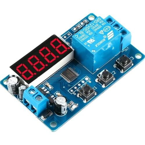 DC 12V LED Display 3 Button Key 4 Digital Automation Delay Relay Time Circuit Timer Control Switch Cycle Adjustable Module