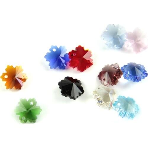 14MM Crystal Snowflake Beads 2 Holes Hanging Crystal Chandelier Part Pendant Shinning Prism Free Shipping