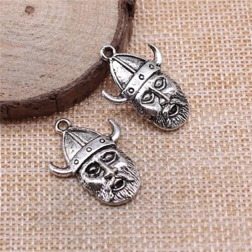 15pcs 28x20mm antique silver Viking old man Bearded old man charms diy retro jewelry fit Earring keychain hair card pendant
