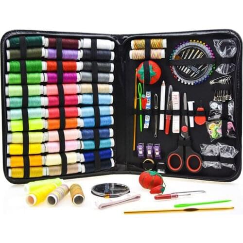 183pcs Professional Stitching Embroidery Thread Sewing Kit Portable Threader Needle Tape Measure Scissor Set