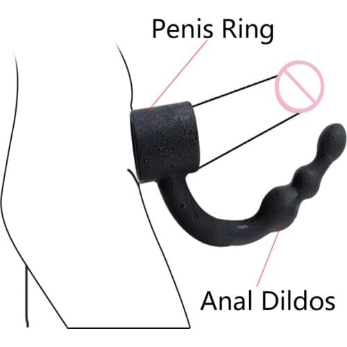 2021 Penis Ring With Anal Plug Cock Rings Dick Extender Erotic Sex Toys For Men Delayed Ejaculation Scrotum Stimulator Butt Plug