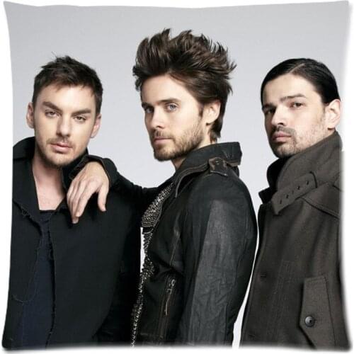 30 Seconds To Mars Throw Pillow Cover Decorative Cotton Linen Pillow Slip Diy Cushion Case Home Sofa Car Decor 45X45CM