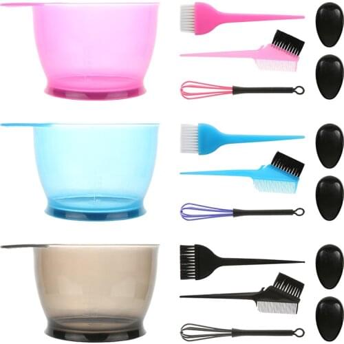 5PCS Hair Dye Color Brush Bowl Set with Ear Caps Dye Mixer Hair Tint Dying Coloring Applicator Hairdressing Styling Accessorie