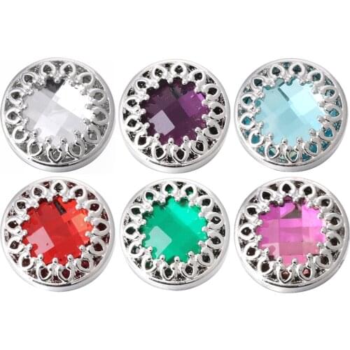 5pcs/lot 2019 New Snap Button Jewelry Bracelet Vintage Rhinestone Flowers 18mm Metal Snap Buttons Fit Snap Bracelets for Women