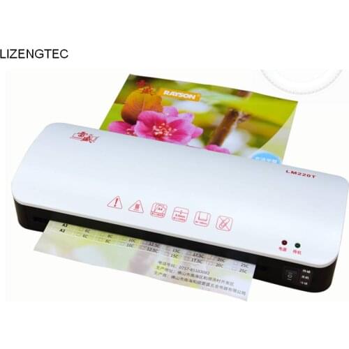 Free Shipping LIZENGTEC New Professional Office Hot and Cold Fast Warm-Up Roll Laminator Machine for A4 Paper Document Photo