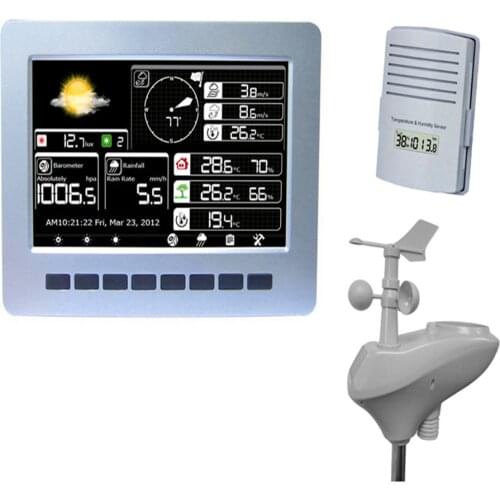 Wireless Weather Station WiFi Connection Solar Charging Wireless Transmission Data Upload Data Storage 1pc