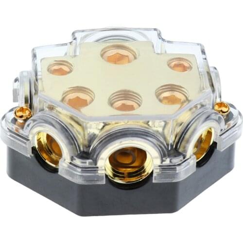 Car Audio Power Fuse Holder Distribution Block 0/2/4Ga Input 2 4 8 Ga Output