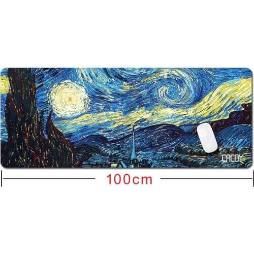 CACOY Large 39.4x15.7inch Gaming Mouse Pads&Extra Desk Keyboard Pad Mat Stitched Edges Non-Slip Rubber Mousepads Ultra Thick 2mm