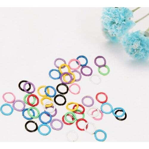 C 500Pcs mixed Color Open Circle Spray Paint Metal Closed Single Handmade Material Bag Pendant DIY Jewelry Accessories