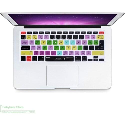 Keyboard Cover For Mac Osx Functional Hotkey Shortcuts Silicone Skin For Macbook Air 13.3 For Old Macbook Pro 13 15 Euro Eu Us