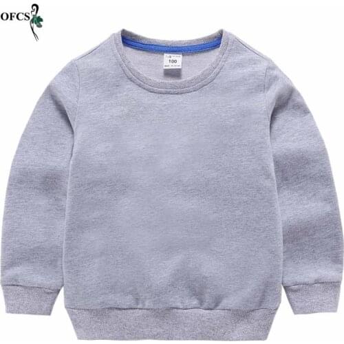 Childrens Solid Sweatshirt For Boy 100% Cotton Kids Hoodies Baby Girls Clothes Sweat Shirt Poleron Teenagers Retail Sweatshirt