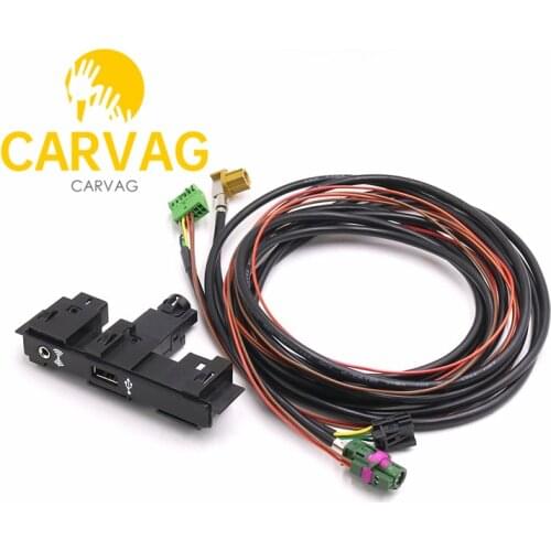 For MQB Touran Tiguan MK2 VW CarPlay MDI USB AMI Install Plug Socket Switch Button Harness 5Q0 035 726E