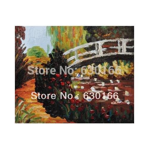 HandmadeOil Painting Impressionist The Japanese Bridge by Claude Monet Painting Landscape Wall Art Canvas