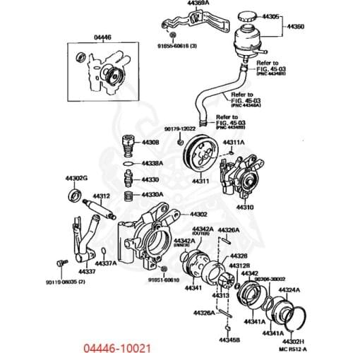 Gasket kit power steering gear for Toyota OEM 04446-10021 0444610021
