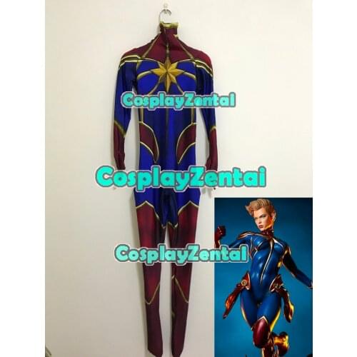 Captain Costume Female Ms Superhero Costume 3D Print Spandex Cosplay Comic Halloween Costume for woman Custom Made