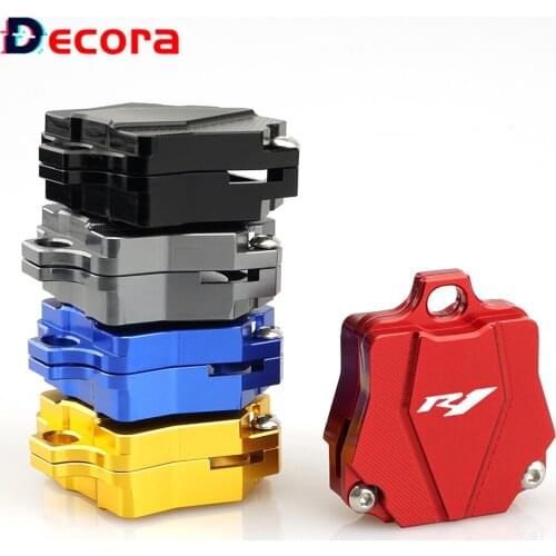 Logo R1 For Yamaha YZFR1 YZF R1 Aluminum Alloy Latest Motorcycle Key Shell Case Cover Cap (Key Without Chip) Accessories Blue