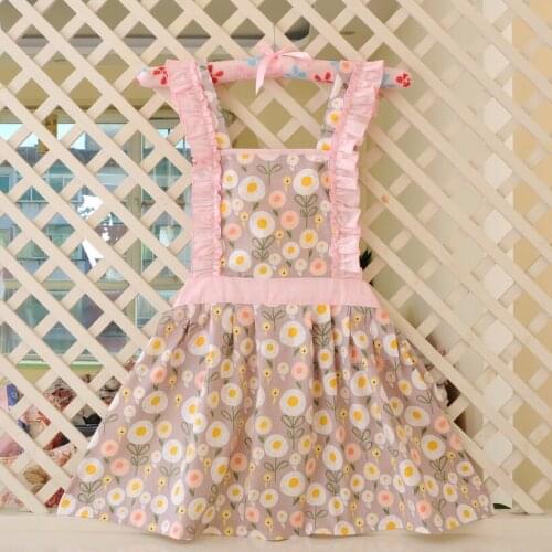 Fashion Children Apron Cotton Pink Cute Kid Baby Bibs Fine Art Painting Cooking Baking Shop Cleaning Kitchen Accessory