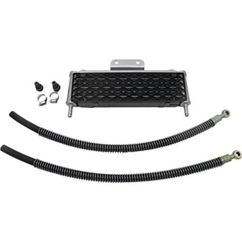 Motorcycle Oil Cooler 4 Rows Mesh Big Size with 10Mm Tubling for 50Cc-160Cc Modify Oil-Cooled Engines Pit Dirt Bike