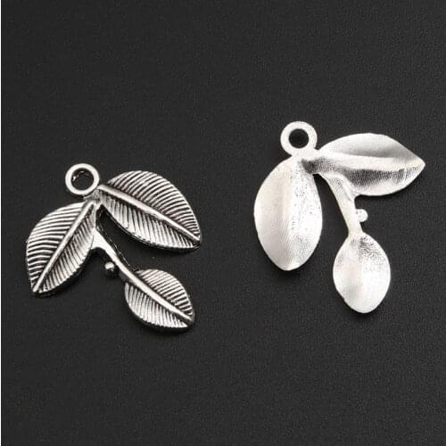 10pcs Silver Color Zinc Alloy Charms Filigree Leaf Branch Charm Handmade Charms Pendants Jewelry Findings A289