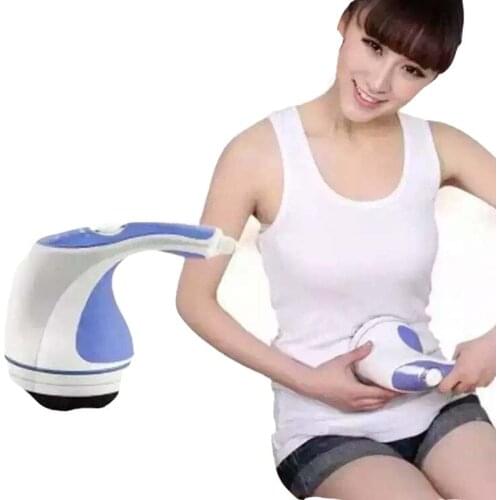 220V Electric Handheld Body Massager Back Shoulder Neck Leg Foot Pain Relief Relaxation Hammer Roller with 5 Massage Heads