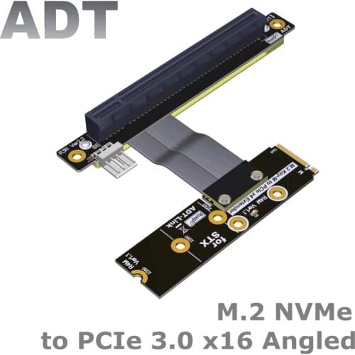 Riser M.2 NGFF NVMe STX Motherboard Graphics Video Cards Extension Cable to PCI-E x16 M2 to 90 Degree PCIE 3.0 16x Jumper
