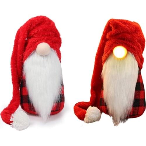 Christmas Red Plush Long Hat Dwarf Gnome Doll Ornaments Cute Cartoon Dwarf Elf