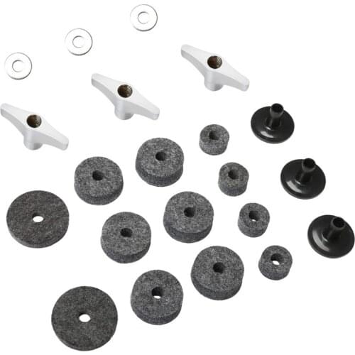 21Pcs Cymbal Replacement Accessories Cymbal Stand Sleeves Cymbal Felts With Cymbal Washer & Base Wing Nuts Replacement For Drum