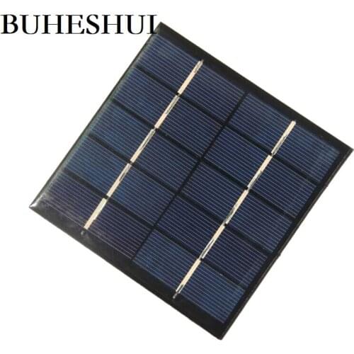 BUHESHUI 1.2W 5V Solar Cell Solar Panel Module DIY Solar System For 3.7V Battery Charger Education Kits Epoxy 100*100MM 500pcs
