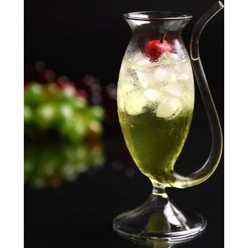Wine Whiskey Glass Heat Resistant Sucking Juice Milk Drinking Tube Straw Cup