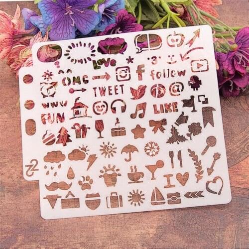 14.1*13 icon scrapbook stencils spray plastic mold shield DIY cake hollow Embellishment printing lace ruler Easter