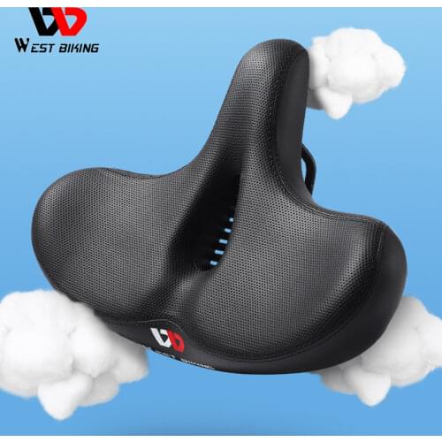WEST BIKING Ergonomic Soft Bicycle Saddle Widen Thicken Cushion Comfortable Breathable Cycling Seat MTB Saddle Bike Accessories