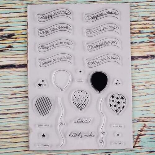 Balloons transparent clear stamp for DIY Scrapbooking/Card Making/Kids Christmas Fun Decoration Supplies
