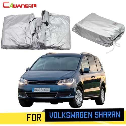 Cawanerl Full Car Cover Outdoor Sun Rain Snow Scratch Anti-UV Protector MPV Cover With Password Lock For Volkswagen Sharan